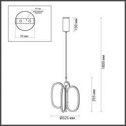 Odeon light exclusive 6665/38L L-VISION ODL_EX24 015  Подвесной светильник брашир. черный/металл/акрил IP20 LED 38W 2090Лм 3000K PIUMA  - 2 купить